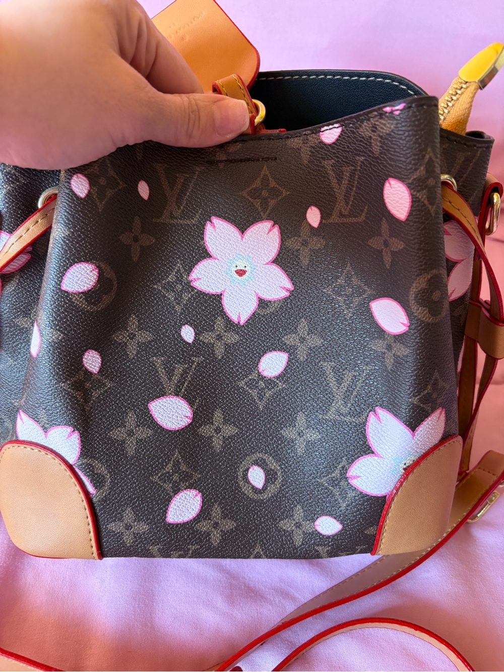 Brown cherry blossom bag - Picture 2 of 5